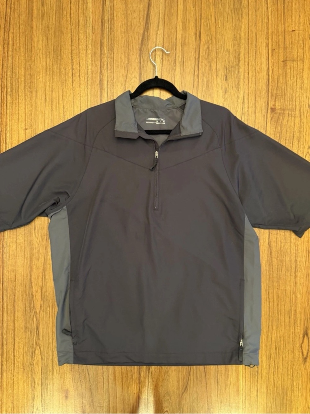 Nike Golf Dri-FIT Short Sleeve 1/4 Zip Wind Pullover Jacket Mens Medium Black